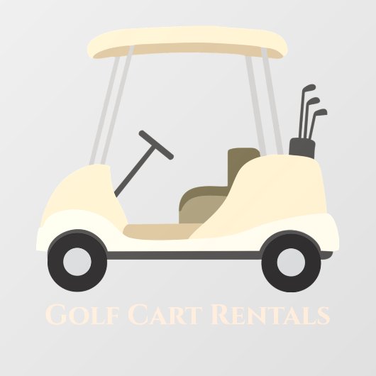 Golf Cart Design Window Cling Raamsticker (Vel)