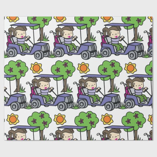 Golf Cart Driver Cadeaupapier (Vlak)