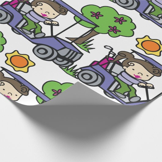 Golf Cart Driver Cadeaupapier (Hoek)