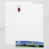 Golf Cart en Clubs Briefpapier (Voorkant / Achterkant)