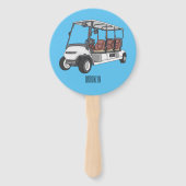 Golf cart / golf buggy cartoon illustration handwaaier (Achterkant)