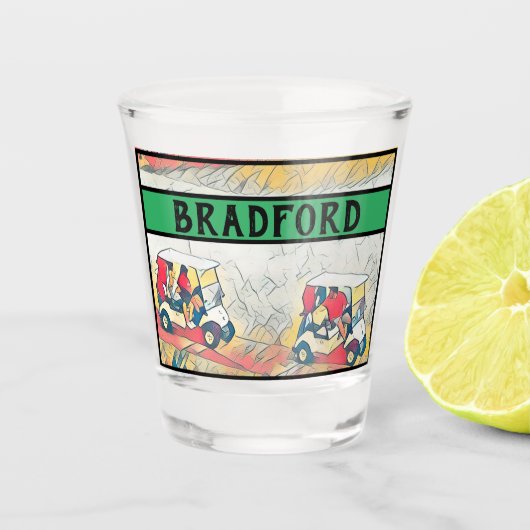 Golf Cart Golfer Spelers Naam pa Grandpa etc. Shot Glas (Voorkant)