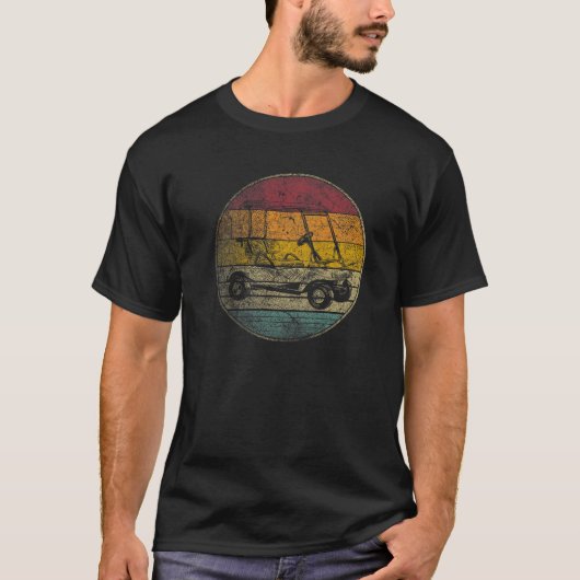 Golf Cart Golfing Gift Retro Style 70S 80S T-shirt (Voorkant)