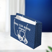 Golf Cart Happy Birthday Pattern Dark Blue Groot Cadeauzakje