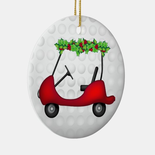 Golf Cart Kerstmis 1 Keramisch Ornament (Rechts)