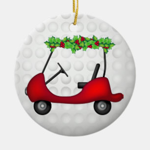 Golf Cart Kerstmis 1 Keramisch Ornament