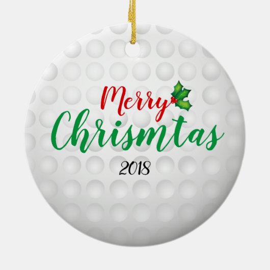 Golf Cart Kerstmis 1 Keramisch Ornament (Achterkant)