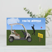 Golf Cart-kruising op de vliegbaan Kaart (Staand voorkant)