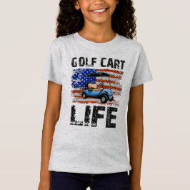 Golf Cart Life Funny Golf Cart met Amerikaanse vla T-shirt