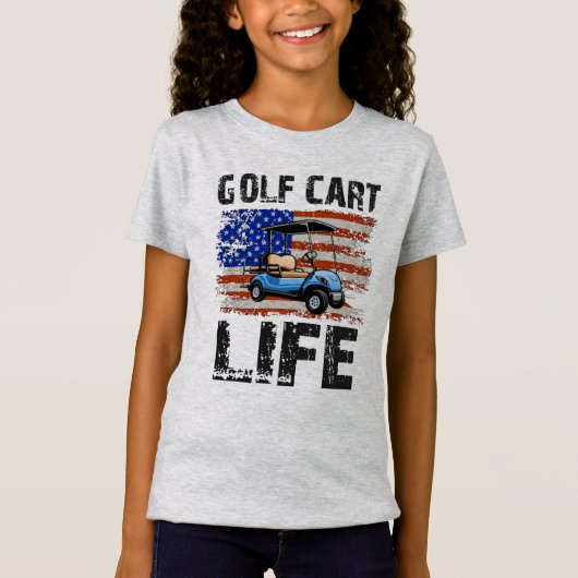 Golf Cart Life Funny Golf Cart met Amerikaanse vla T-shirt (Voorkant)
