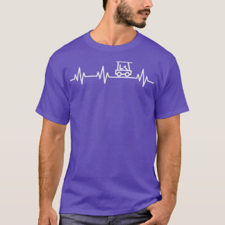 Golf Cart Lifeline Heartbeat Heart Love Eenvoudige T-shirt