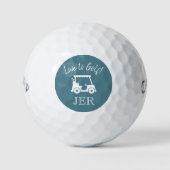 Golf Cart Live naar Golf Monogram Initialen Turquo Golfballen (Voorkant)