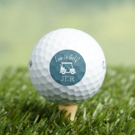 Golf Cart Live naar Golf Monogram Initialen Turquo Golfballen