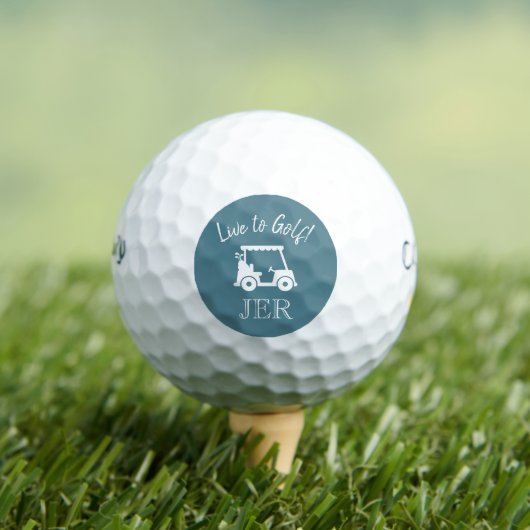 Golf Cart Live naar Golf Monogram Initialen Turquo Golfballen (Insitu Shirt)