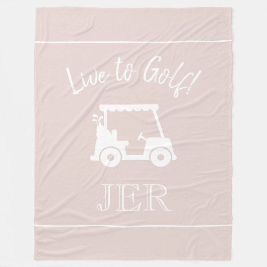 Golf Cart Live naar Golf Monogrammed Chic Pink Fleece Deken (Voorkant)