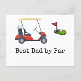 Golf Cart met Beste vader van Par Vader Briefkaart