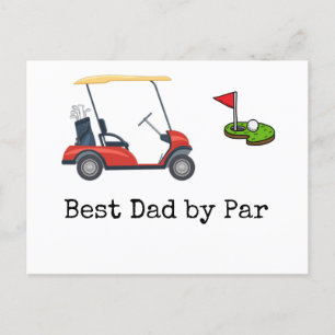 Golf Cart met Beste vader van Par Vader Briefkaart