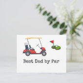 Golf Cart met Beste vader van Par Vader Briefkaart (Staand voorkant)