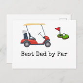 Golf Cart met Beste vader van Par Vader Briefkaart (Voorkant / Achterkant)