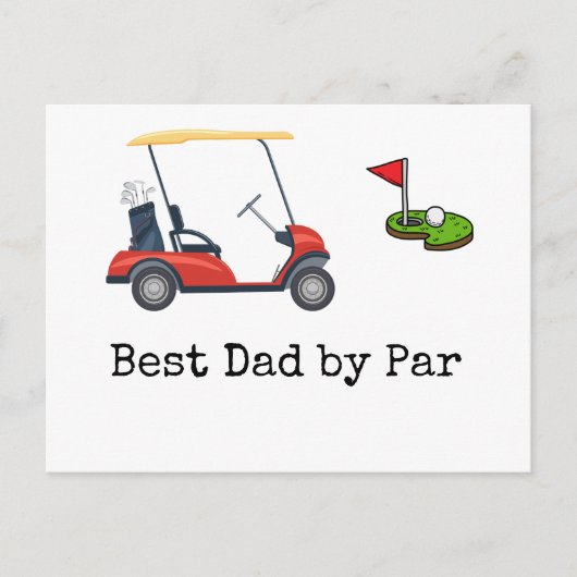 Golf Cart met Beste vader van Par Vader Briefkaart (Voorkant)