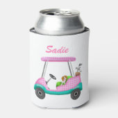 Golf Cart met Cute Cavalier King Charles Spaniel Blikjeskoeler (Blikje Voorkant)