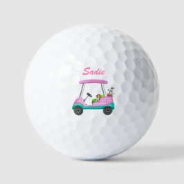 Golf Cart met Cute Cavalier King Charles Spaniel Golfballen