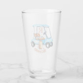 Golf Cart Monogram Voornaam Fun Beer Glas (Achterkant)