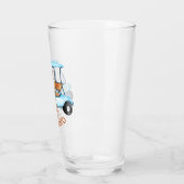 Golf Cart Monogram Voornaam Fun Beer Glas (Links)