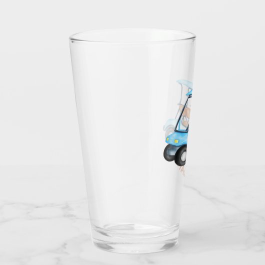 Golf Cart Monogram Voornaam Fun Beer Glas (Rechts)