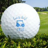 Golf Cart Monogrammed Initialen Live naar Golf Blu Golfballen