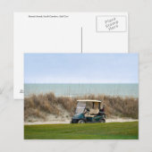 Golf Cart op het achttiende eiland Kiawah Briefkaart (Voorkant / Achterkant)