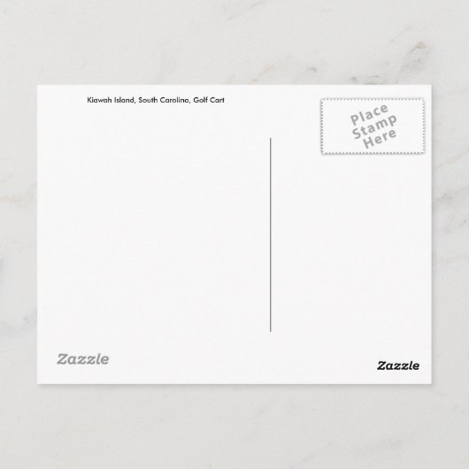 Golf Cart op het achttiende eiland Kiawah Briefkaart (Achterkant)