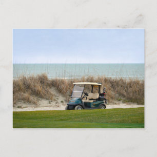 Golf Cart op het achttiende eiland Kiawah Briefkaart