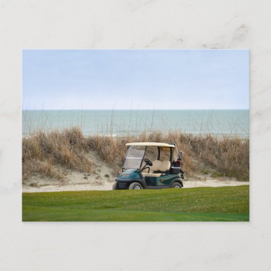 Golf Cart op het achttiende eiland Kiawah Briefkaart (Voorkant)