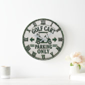 Golf Cart Parking Only Funny Golf Gift Grote Klok (Huis)