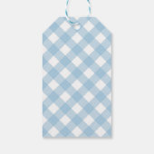 Golf Cart Preppy Blue Gingham Pset Cadeaulabel (Achterkant)