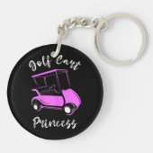 Golf Cart Princess Golf Cart Golfer Meisjes Sleutelhanger (Achterkant)