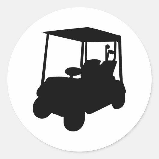 Golf Cart Ronde Sticker (Voorkant)