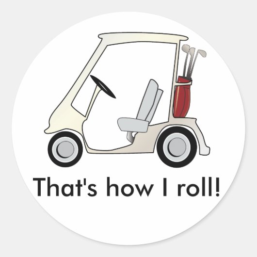 golf_cart ronde sticker (Voorkant)