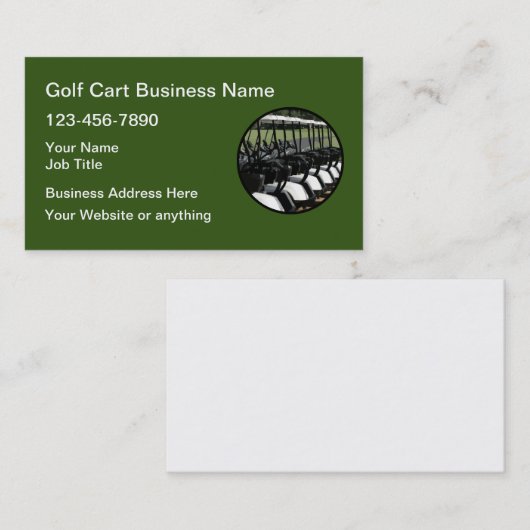 Golf Cart Theme Visitekaartjes (Voorkant / Achterkant)