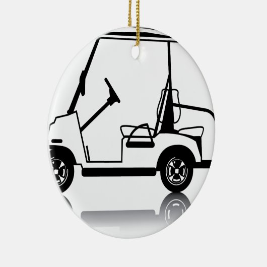 Golf Cart white Keramisch Ornament (Rechts)
