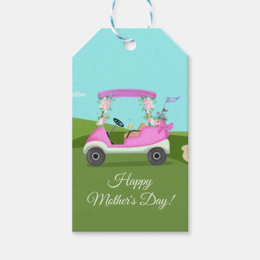 Golf Cart With Mimosas Mother's Day Brunch Cadeaulabel (Voorkant)