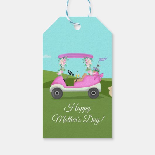 Golf Cart With Mimosas Mother's Day Brunch Cadeaulabel (Achterkant)