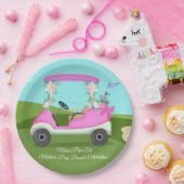 Golf Cart With Mimosas Mother's Day Brunch Papieren Bordje (Feest)