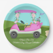 Golf Cart With Mimosas Mother's Day Brunch Papieren Bordje (Voorkant)