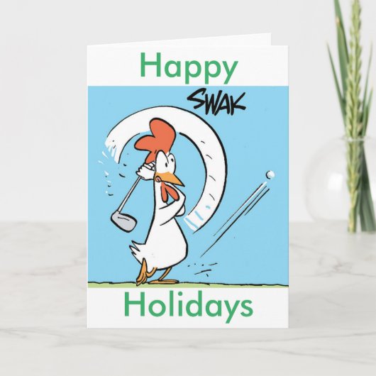 Golf Cartoon Cartoon Wenskaart Feestdagen Kaart (Voorkant)