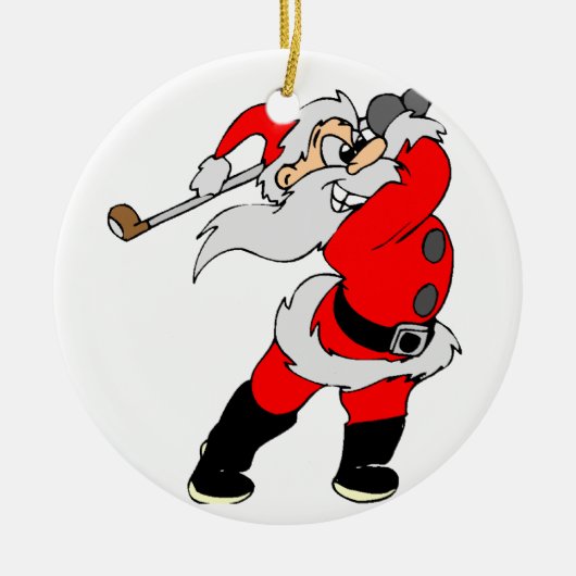 Golf Cartoon kerstkerstkerstkerstkerstkerstman Keramisch Ornament (Voorkant)