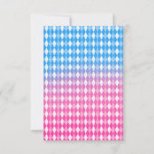 Golf Carts on Course Gender onthulling Baby shower Bedankkaart (Achterkant)