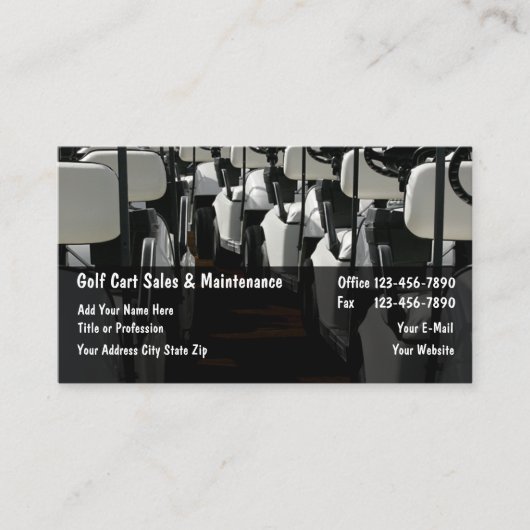 Golf Carts Verkoop Onderhoud Visitekaartje (Voorkant)