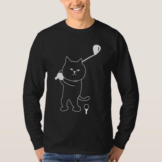 Golf Cat Dad Mannen Golfing Golfer Club Balls T-shirt (Voorkant)